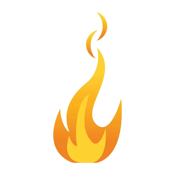 Fire flame bright danger icon — Stock Vector