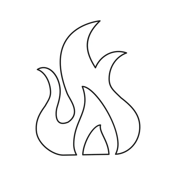 Fire flame burn hot design line — Stock Vector