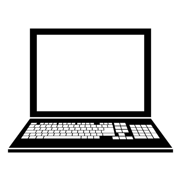 Silhouette laptop data system teknik — Stock vektor