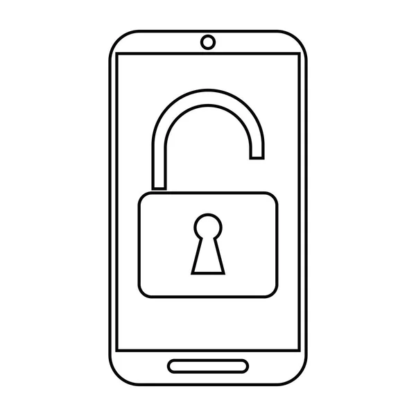 Tecnología de seguridad smartphone esquema de navegación — Vector de stock