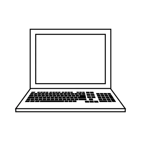 Esboço da tecnologia do sistema de dados laptop —  Vetores de Stock