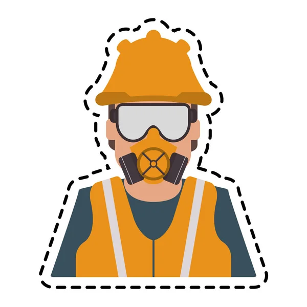 Man with cloth of industrial security design — Stock Vector