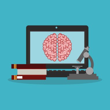 Renkli laptop ve bilim tasarım