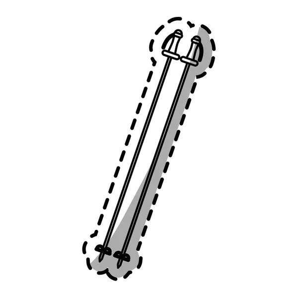 Design isolierter Skistöcke — Stockvektor