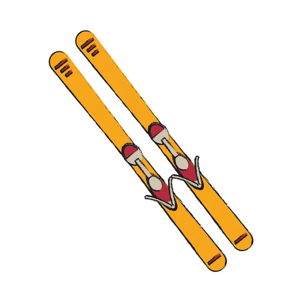 Diseño de esquís aislados — Vector de stock