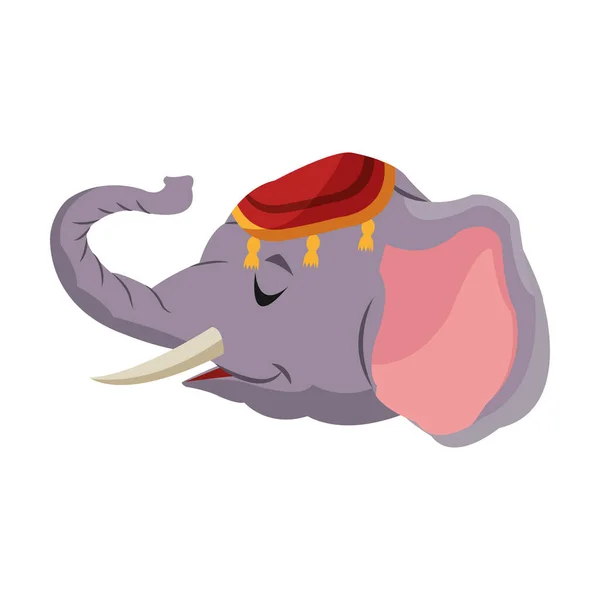 Éléphant de cirque isolé — Image vectorielle