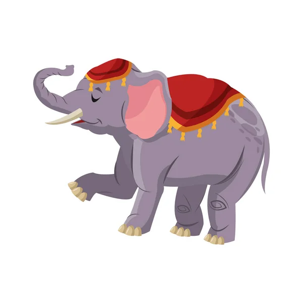 Éléphant de cirque isolé — Image vectorielle