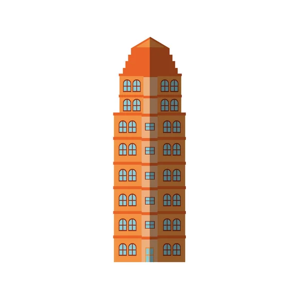 Diseño de torre de edificio aislado — Vector de stock