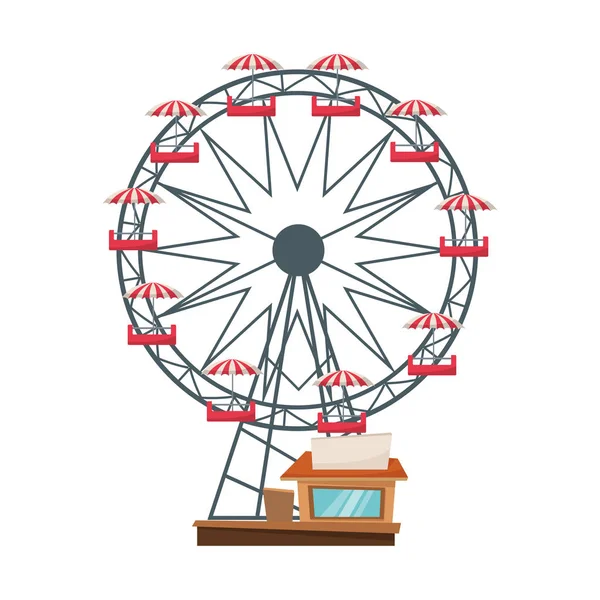 Conception isolée de la roue ferris — Image vectorielle