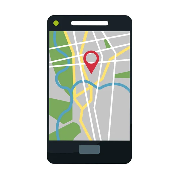 Smartphone com design de aplicativo gps — Vetor de Stock