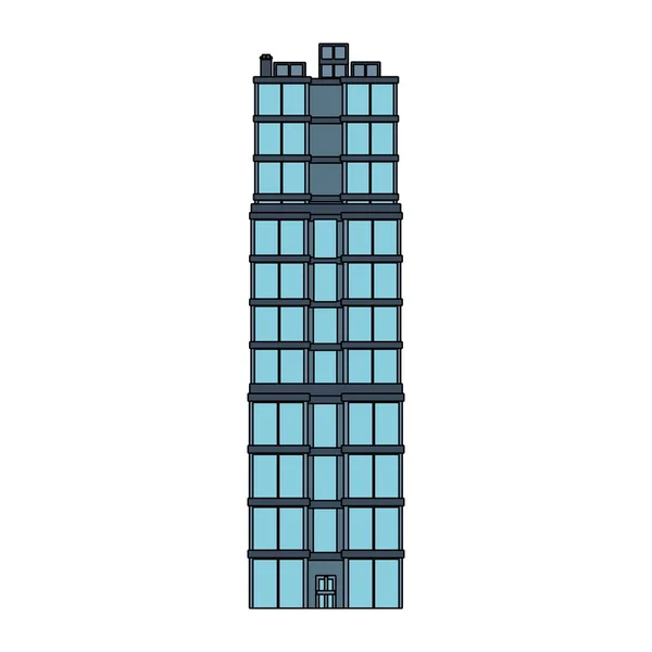 Απομονωμένο κτίριο Πύργος σχεδίασης — Διανυσματικό Αρχείο