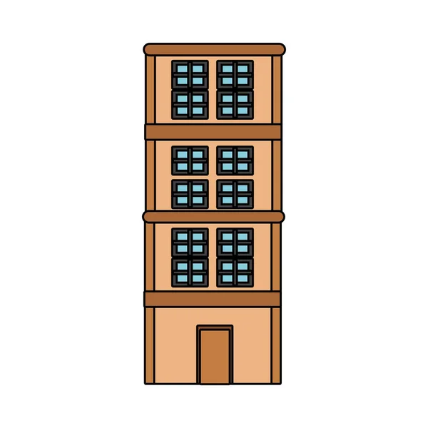 Diseño de torre de edificio aislado — Vector de stock