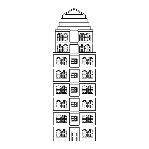 Isolerad byggnaden tower design — Stock vektor