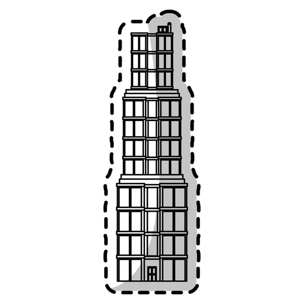 Geïsoleerd gebouw toren ontwerp — Stockvector