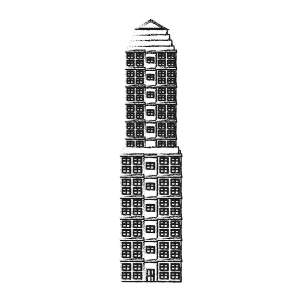 Geïsoleerd gebouw toren ontwerp pictogram — Stockvector