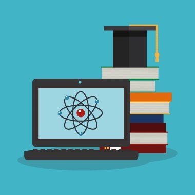 Renkli laptop ve bilim tasarım