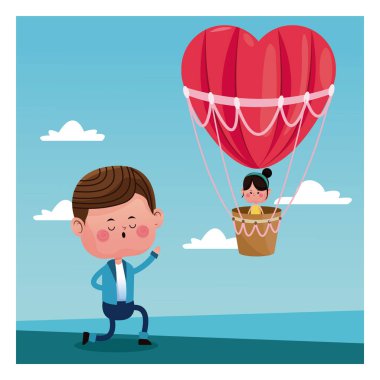 kalp airballoon Sevgililer günü uçan propossal kız erkek