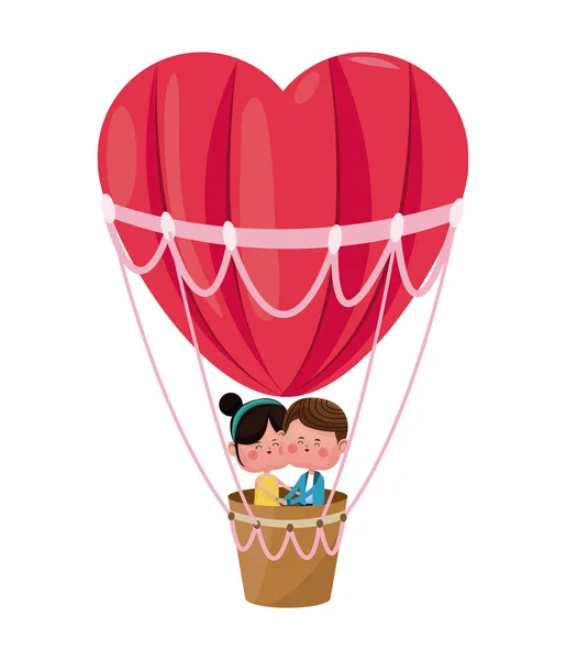 愛心 airballoon バレンタインにカップル — ストックベクタ