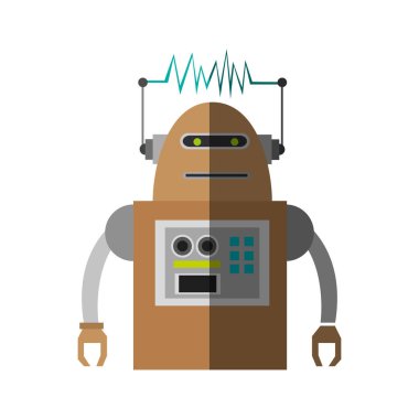 İzole robot çizgi film tasarımı