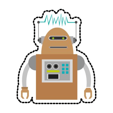 İzole robot çizgi film tasarımı