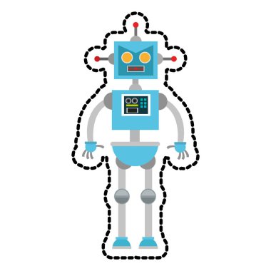 İzole robot çizgi film tasarımı