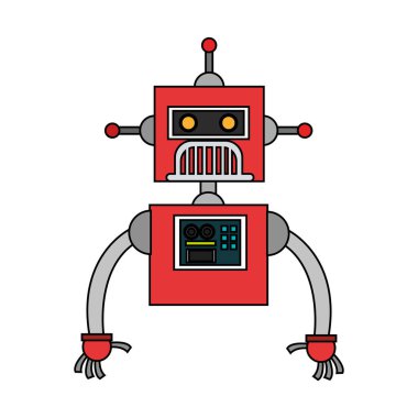 İzole robot çizgi film tasarımı