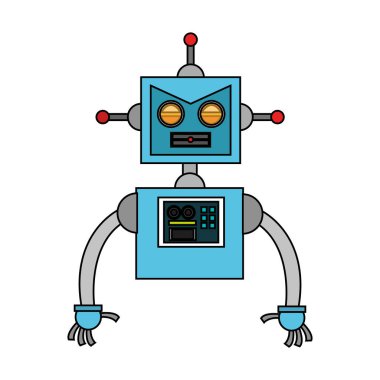 İzole robot çizgi film tasarımı