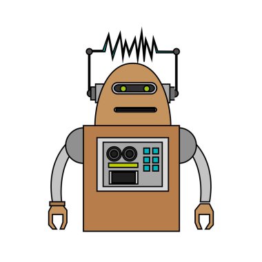 İzole robot çizgi film tasarımı