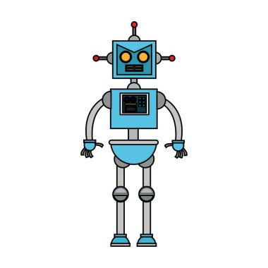 İzole robot çizgi film tasarımı