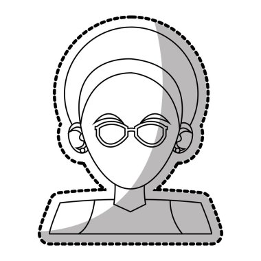 İzole kadın avatar tasarım