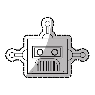 İzole robot çizgi film tasarımı