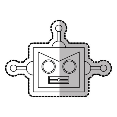 İzole robot çizgi film tasarımı