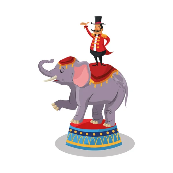 Elefant im Zirkus- und Karnevalsdesign — Stockvektor