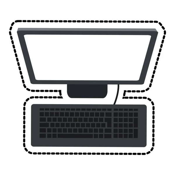 Konstrukcja urządzenia na białym tle komputera — Wektor stockowy