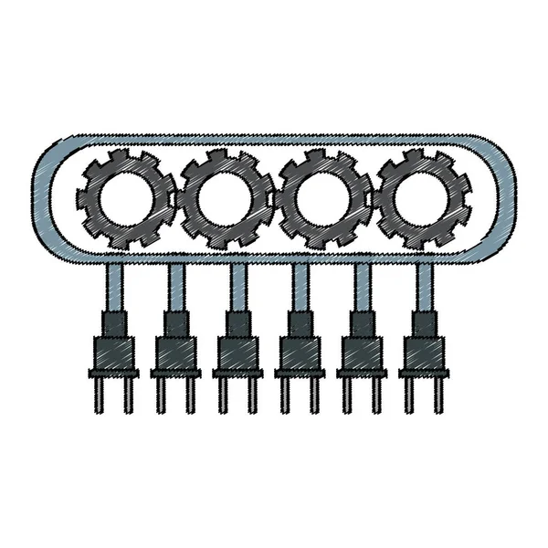 Desain robot terisolasi - Stok Vektor