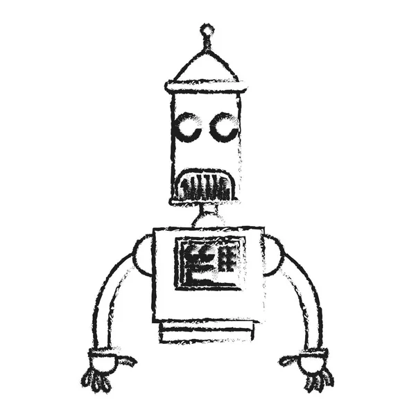 Isoliertes Roboter-Cartoon-Design — Stockvektor