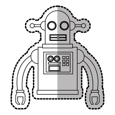 İzole robot çizgi film tasarımı