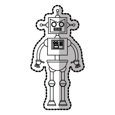 İzole robot çizgi film tasarımı