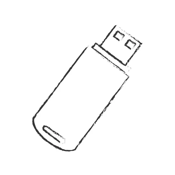 Diseño aislado del dispositivo USB — Vector de stock