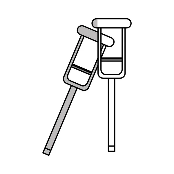 孤立した松葉杖設計 — ストックベクタ