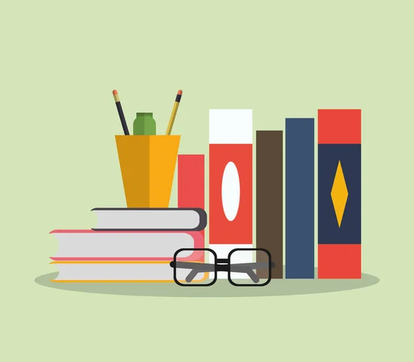 Books mug and Worktime design — Stock Vector