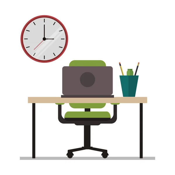 Diseño de mesa y tiempo de trabajo — Vector de stock