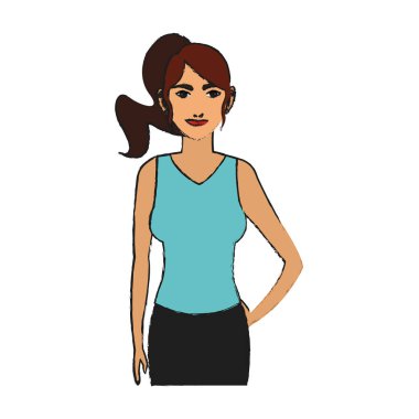 İzole kadın karikatür tasarım