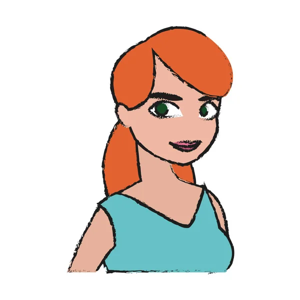 Diseño de dibujos animados mujer aislada — Vector de stock