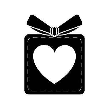 siluet hediye kutusu kalp aşk mevcut
