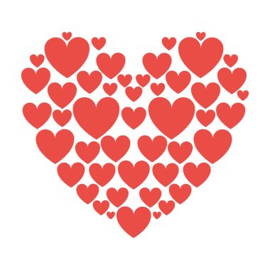 Kırmızı kalpler aşk