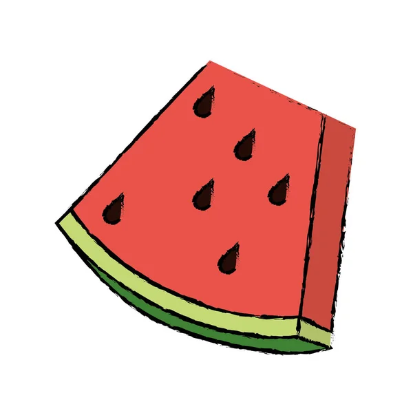 Ritning vattenmelon söta vitamin natur — Stock vektor