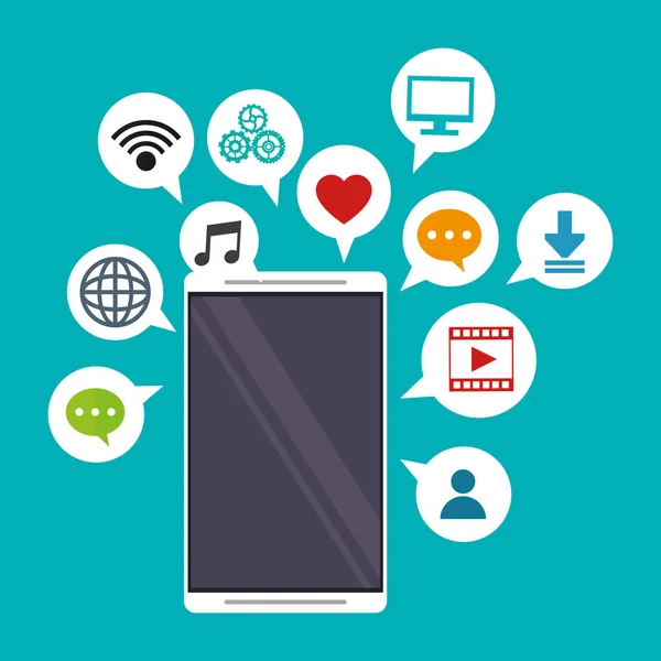 Mobilní aplikace bublin řeči sociální média — Stockový vektor