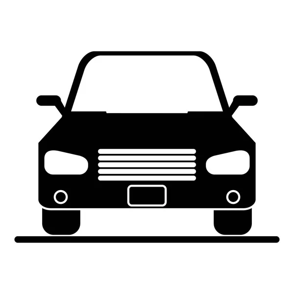 Silhueta carro sedan veículo transporte ícone — Vetor de Stock