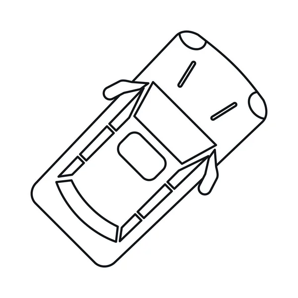 Bovenaanzicht lineaire parkeren auto — Stockvector